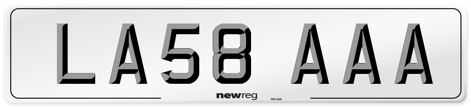 LA58 AAA Number Plate from New Reg